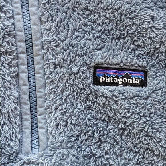 PATAGONIA Women's Outdoor Fuzzy Fleece 1/4 Zip Pullover Mock Neck Blue Gray Sz S - Picture 9 of 11
